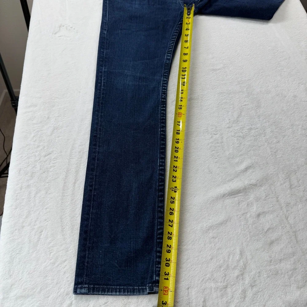 True Religion Rocco Flap Jeans Mens 33 Blue Good Relaxed Skinny N7Y4B52W01696